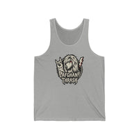 Headbanger Rocker Dogs Graphic Tank Top - Soft Combed Cotton Jersey - Unisex White