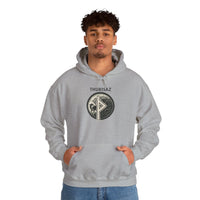 Thurisaz Rune Wolf Graphic Hoodie - Heavy Blend Fleece Pullover - Unisex White