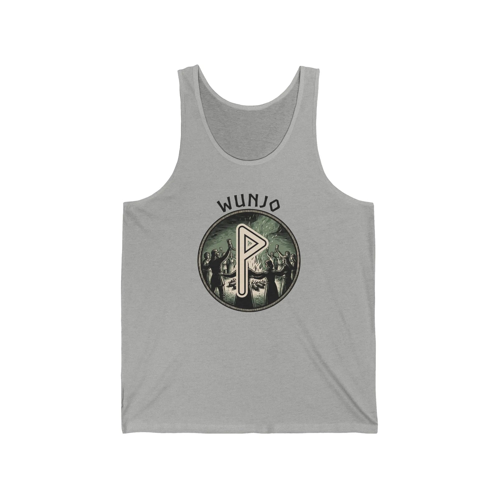 Wunjo Joy Rune Graphic Tank Top - Soft Airlume Cotton Retail Fit - Unisex White