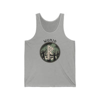 Wunjo Joy Rune Graphic Tank Top - Soft Airlume Cotton Retail Fit - Unisex White