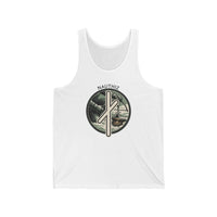 Nauthiz Rune Need Fire Graphic Tank Top - Lightweight Cotton Jersey Retail Fit - Unisex White