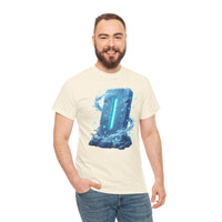 Glowing Isa Ice Rune T-Shirt - Heavy Cotton Classic Fit Tee - Unisex White