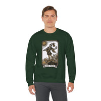 The Fool Tarot Card Graphic Sweatshirt - Heavy Blend Crewneck Fleece - Unisex White