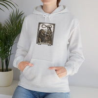 Strength Tarot Card Graphic Hoodie - Heavy Blend Fleece Pullover - Unisex White