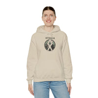 Norse Othala Rune Graphic Hoodie - Medium-Heavy Cotton Blend Pullover - Unisex White