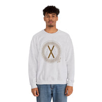 Gebo Rune Celtic Knotwork Sweatshirt - Classic Fit Fleece Crewneck - Unisex White