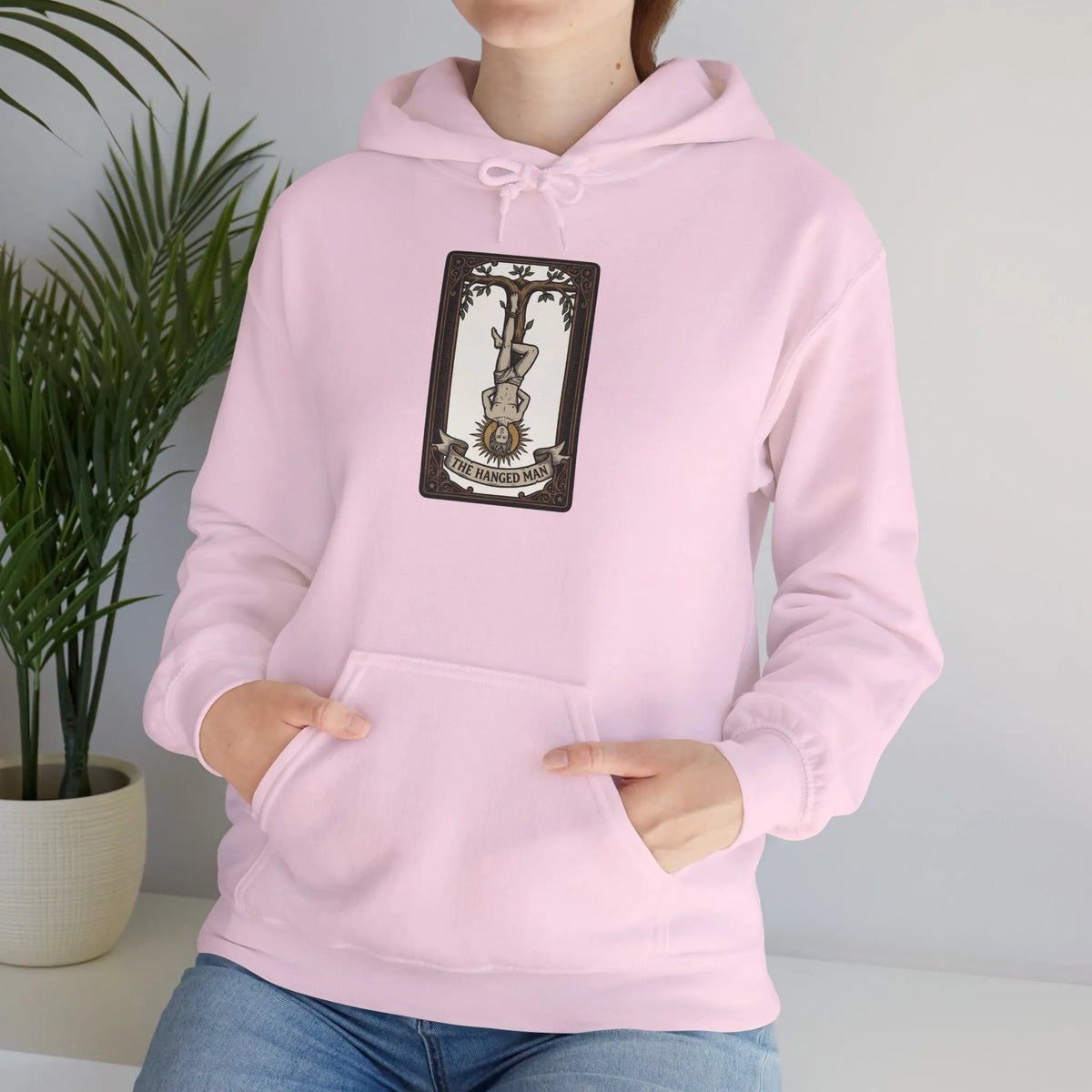The Hanged Man Tarot Card Hoodie - Heavy Blend Fleece Pullover - Unisex White
