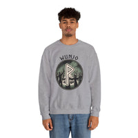 Wunjo Rune Joy Celebration Sweatshirt - Heavy Blend Cotton Poly Crewneck - Unisex White