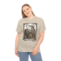 Tarot Strength Card Graphic T-Shirt - Heavy Cotton Classic Fit Crewneck - Unisex White