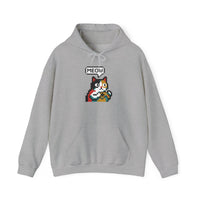 Player One 8-Bit Pixel Gaming Cats Hoodie - Soft Cotton Blend Fleece Pullover - Unisex White