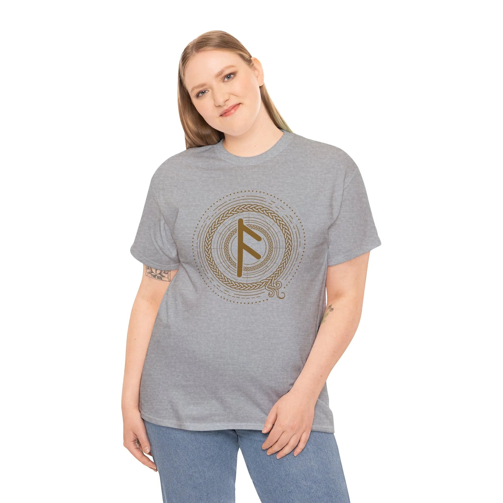 Ansuz Rune Divine Speech T-Shirt - Heavy Cotton Classic Fit Tee - Unisex White