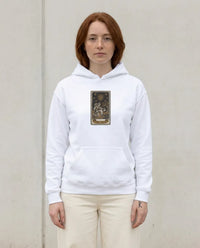 The Star Tarot Card Hoodie - Cozy Heavy Blend Fleece Pullover - Unisex White