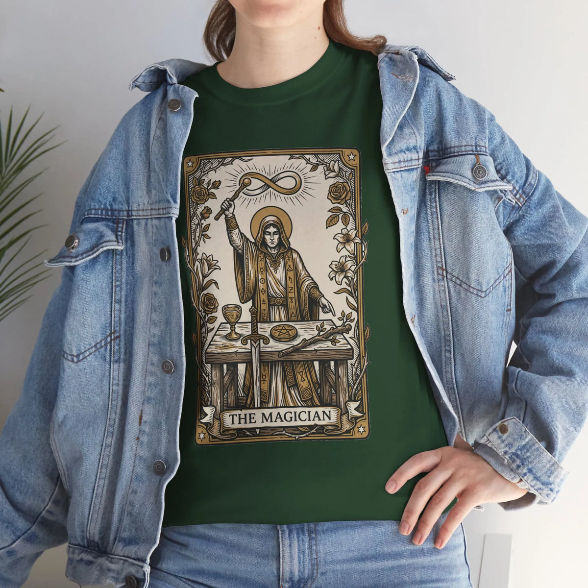 The Magician Tarot Card T-Shirt - Heavyweight 100% Cotton Classic Tee - Unisex White