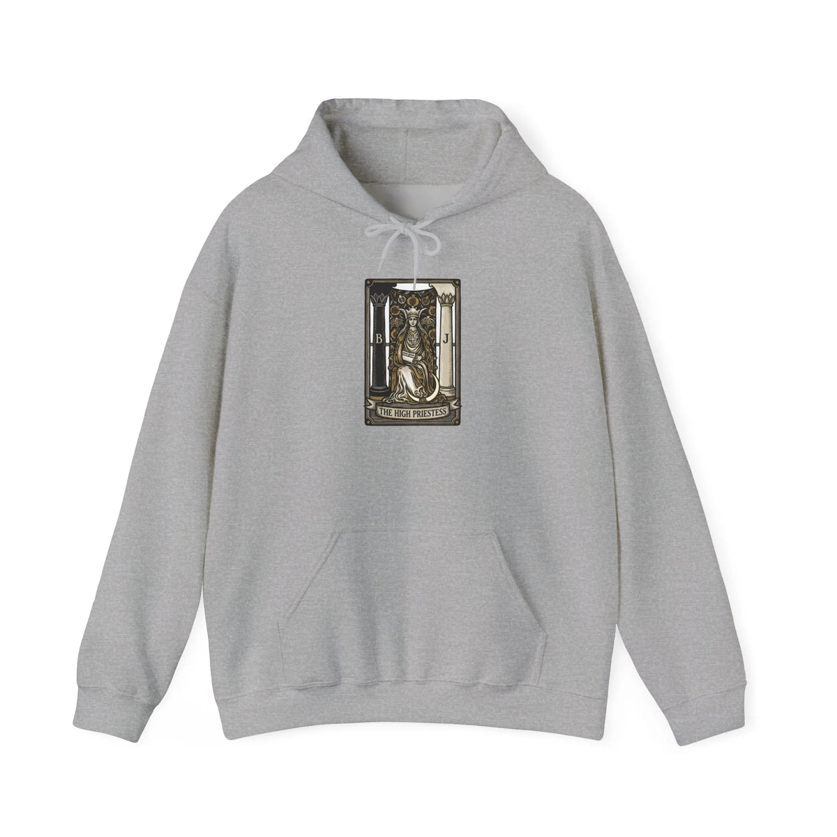 High Priestess Tarot Card Hoodie - Heavy Blend Fleece Pullover - Unisex White