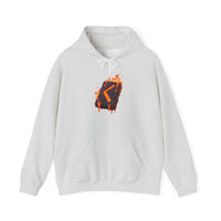 Kenaz Rune Torch Flame Hoodie - Soft Fleece Pullover Hoodie - Unisex White