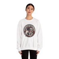 Garmr Norse Wolf Graphic Sweatshirt - Heavy Blend Classic Fit Crewneck - Unisex White