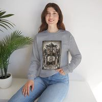 The Emperor Tarot Card Sweatshirt - Soft Durable Fleece Crewneck - Unisex White