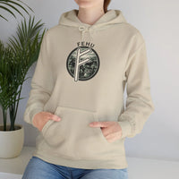 Fehu Runic Wealth Symbol Hoodie - Soft Cotton-Poly Blend Pullover - Unisex White