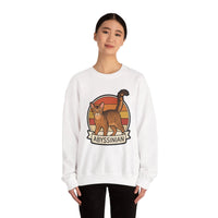 Abyssinian Retro 70s Sunset Sweatshirt - Heavy Blend Classic Crewneck - Unisex White