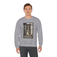 The High Priestess Tarot Card Sweatshirt - Heavy Blend Fleece Crewneck - Unisex White