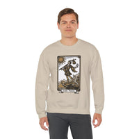 The Fool Tarot Card Graphic Sweatshirt - Heavy Blend Crewneck Fleece - Unisex White