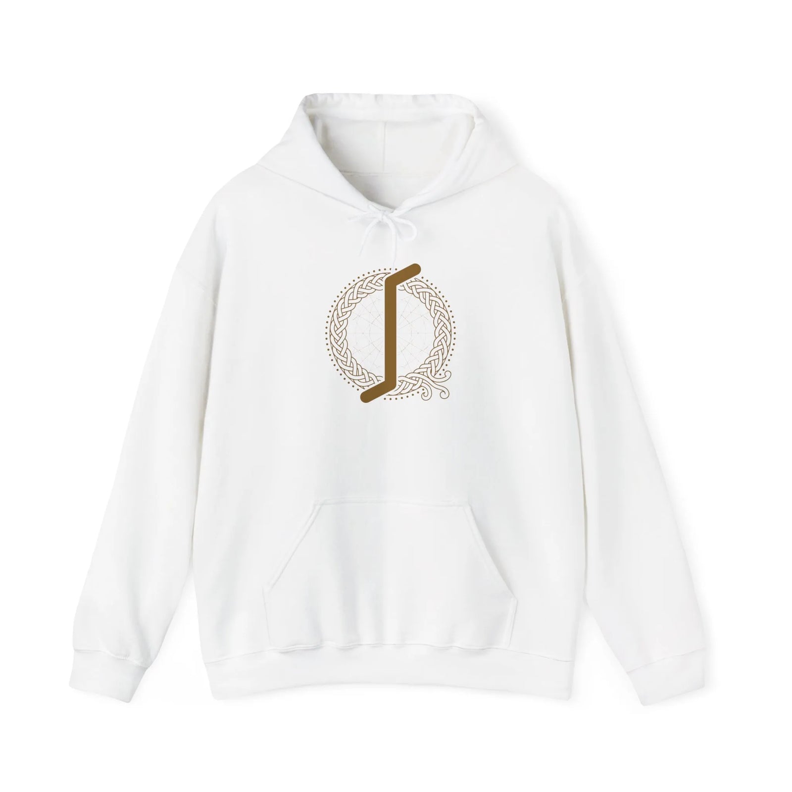 Eihwaz Rune World Tree Graphic Hoodie - Heavy Blend Fleece Pullover - Unisex White