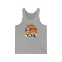 Corgi Retro 70s Sunset Tank Top - Lightweight Jersey Retail Fit - Unisex White