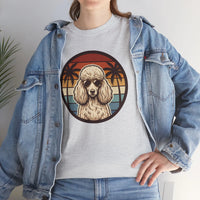 Poodle Cool Dogs 70s Sunset Aviators T-Shirt - Heavy Cotton Classic Fit - Unisex White