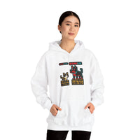 Boss Fight 8-Bit Pixel Gaming Cats Hoodie - Heavy Blend Fleece Pullover - Unisex White
