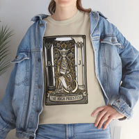 The High Priestess Tarot Card T-Shirt - Heavy Cotton Classic Fit Tee - Unisex White