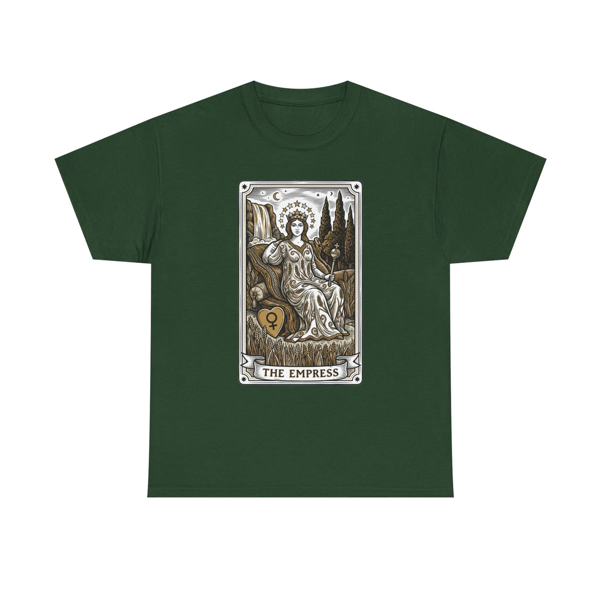 Empress Tarot Card Graphic T-Shirt - Heavy Cotton Classic Fit Tee - Unisex White
