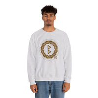 Berkana Earth Mother Rune Sweatshirt - Midweight Cotton Blend Fleece - Unisex White