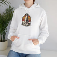 Great Dane Retro 70s Sunset Hoodie - Heavy Blend Fleece Pullover - Unisex White