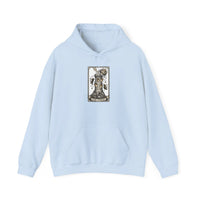 The Tower Tarot Card Hoodie - Heavy Blend Fleece Pullover - Unisex White