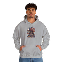 Ninja Cat Ukiyo-e Samurai Hoodie - Soft Fleece Blend Pullover - Unisex White