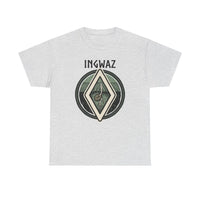 Ingwaz Seed Rune Graphic T-Shirt - Heavy Cotton Classic Fit Tee - Unisex White