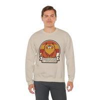 Retro Persian Cat Sunset Sweatshirt - Heavy Blend Cotton Blend Crewneck - Unisex White