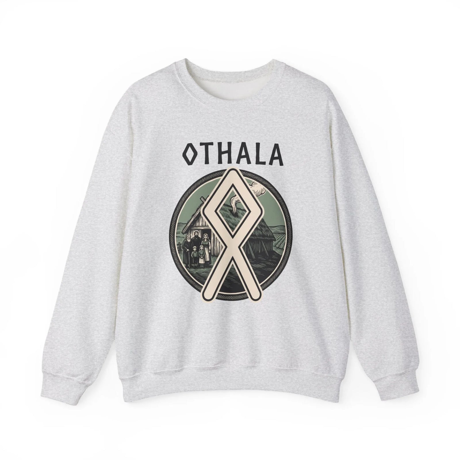Othala Rune Inheritance Sweatshirt - Heavy Blend Crewneck Fleece - Unisex White