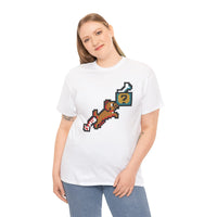 8-Bit Pixel Gaming Dogs T-Shirt - Heavy Cotton Classic Fit Tee - Unisex White
