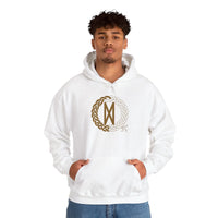 Dagaz Rune Dawn Dusk Threshold Hoodie - Medium Weight Fleece Pullover - Unisex White