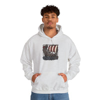 Longship Prow Viking Dog Hoodie - Cozy Cotton Poly Fleece - Unisex White
