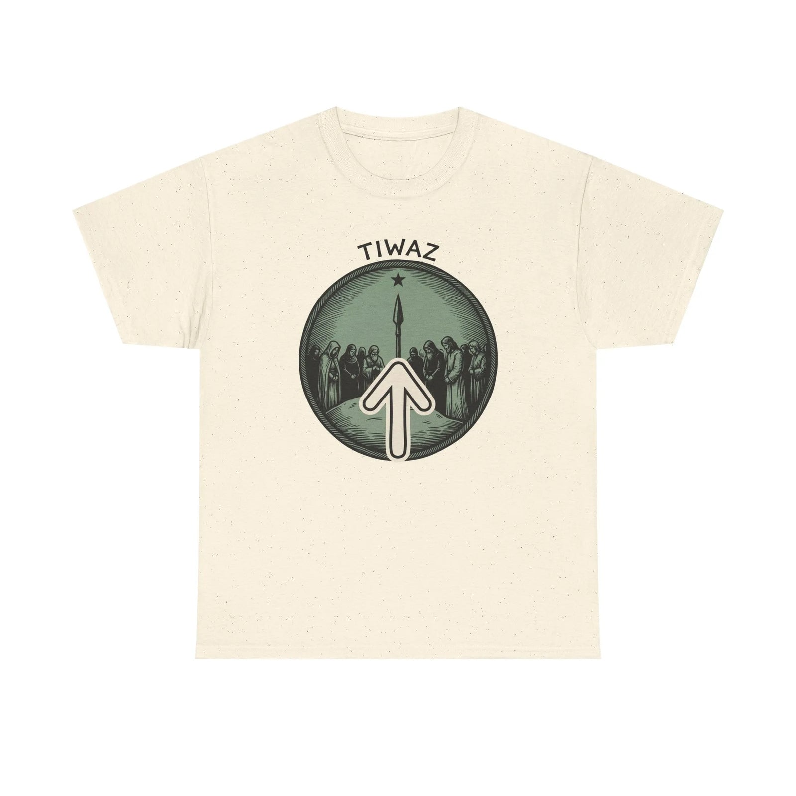 Tiwaz Rune Graphic T-Shirt - Heavy Cotton Classic Fit Tee - Unisex White
