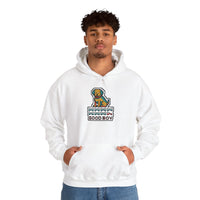 8-Bit Pixel Gaming Dogs Hoodie - Heavyweight Cotton Blend Pullover - Unisex White