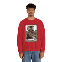 The Chariot Tarot Card Sweatshirt - Heavy Blend Cotton-Poly Crewneck - Unisex White