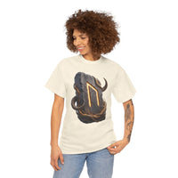 Uruz Rune Wild Ox Strength T-Shirt - Heavy Cotton Classic Fit Tee - Unisex White
