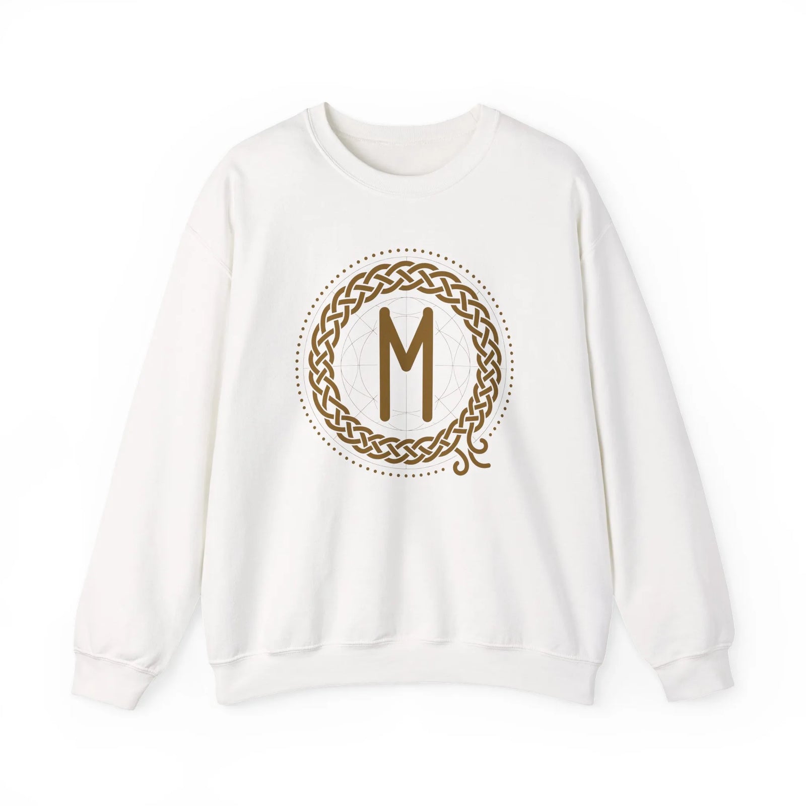Ehwaz Divine Twins Rune Sweatshirt - Heavy Blend Fleece Crewneck - Unisex White