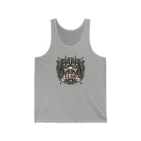 Heavy Metal Rocker Cats Band Crest Tank Top - Lightweight Jersey Retail Fit - Unisex Athletic Heather