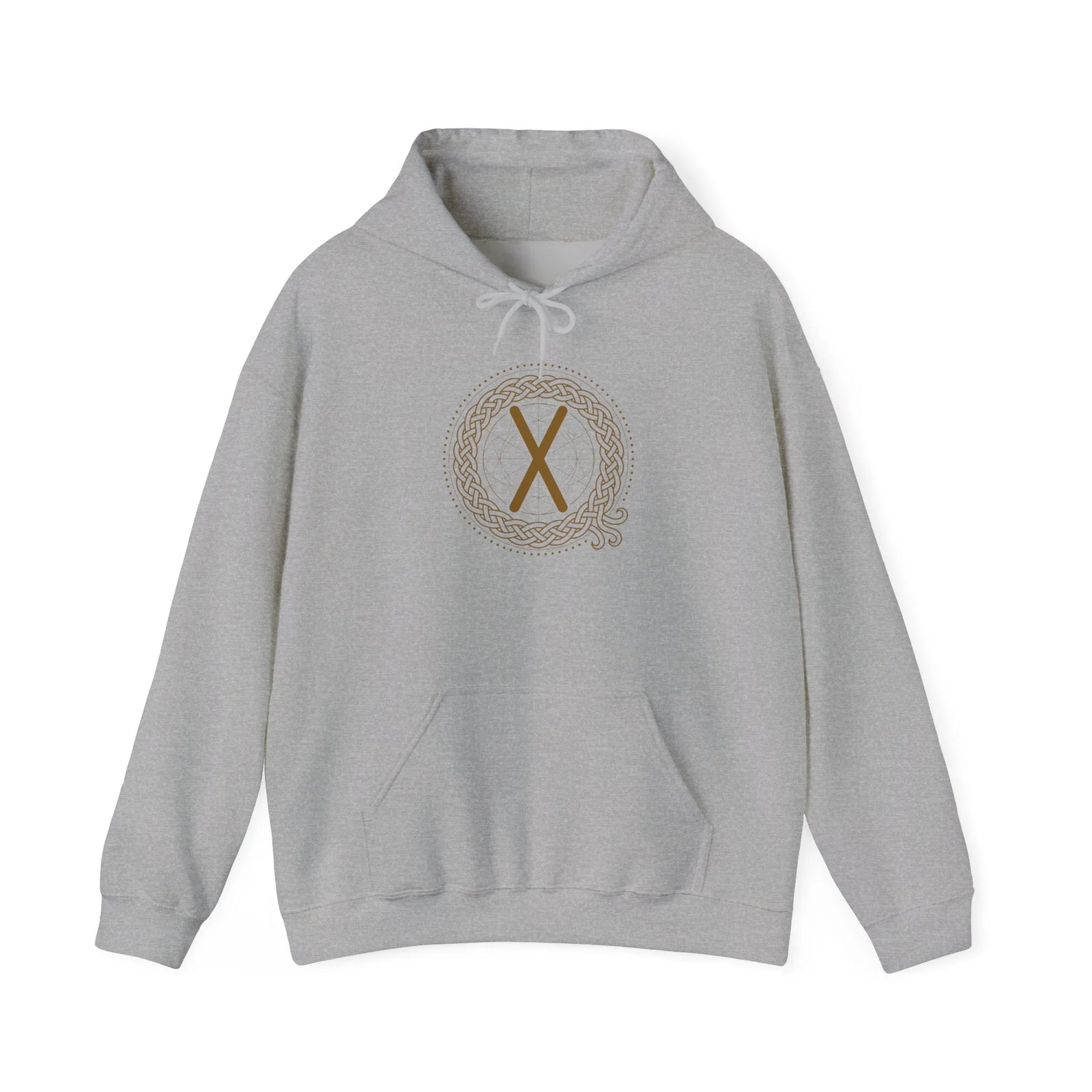 Gebo Rune Norse Graphic Hoodie - Heavy Blend Fleece Pullover - Unisex White
