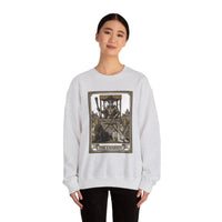 The Chariot Tarot Card Sweatshirt - Heavy Blend Cotton-Poly Crewneck - Unisex White