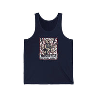 Heavy Metal Rocker Cat Guitar Solo Tank Top - Lightweight Airlume Cotton Jersey - Unisex White